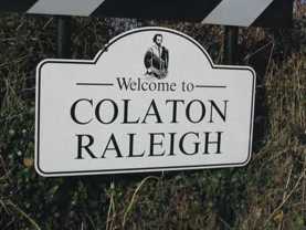 Colaton Raleigh welcome sign by Ace Signs.